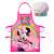 Zestaw fartucha i czapki szefa kuchni dla dzieci Disney Minnie Mouse, różowy fartuch z wzorem Minnie Mouse, biała czapka szefa kuchni z logo Minnie Mouse