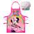 Zestaw fartucha i czapki szefa kuchni dla dzieci Disney Minnie Mouse, różowy fartuch z wzorem Minnie Mouse, biała czapka szefa kuchni z logo Minnie Mouse