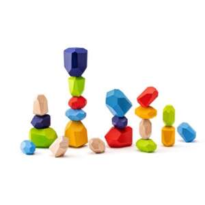 Fa építő kövek - toronyépítő - egyensúlyozó játék - W91350 46595601 Fa építőjátékok