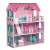 Дървена къща за кукли Pepita с 3 етажа и модерни аксесоари, розова