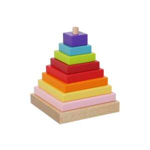 Cubika Piramis 9 darabos fa építőjáték