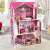 LittleONE by Pepita Giant 3 Storey Vintage Holzpuppenhaus mit Aufzug und Zubehör #pink 46774663}