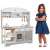 Pepita XXL Play Kitchen with 12 Accessories in Grey, a child playing with the Pepita XXL Play Kitchen, showing the size and scale of the kitchen