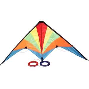 Kolorowy jednowstęgowy latawiec z czerwonym i niebieskim uchwytem na sznur - Gry i sprzęt na świeżym powietrzu