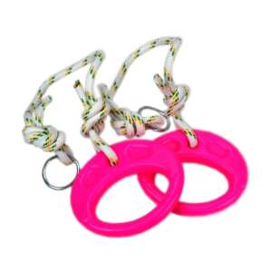 Ružové plastové gymnastické kruhy s lanom, na vonkajšie alebo vnútorné použitie - Domáce cvičenie