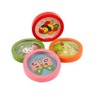 Set mit 4 Holz-Tier-Labyrinthspielen, mit Fisch, Kuh, Affe und Schmetterling - Logikspiele