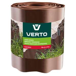 Verto lawn edge, brown, 15 cm x 9 m, flexible, garden edging, border, landscaping - Garden Edging