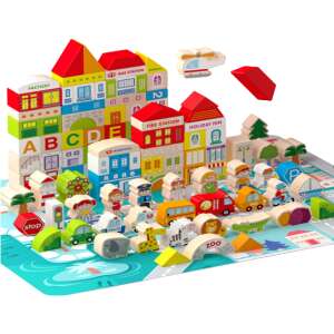 Pepita Wooden building toy - City 120pcs