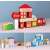 Pepita Fa építőjáték - Város 120db wooden building blocks set, featuring a variety of colorful blocks, including letters, numbers, animals, vehicles, and buildings, perfect for imaginative play and developing fine motor skills.