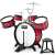 Red toy drum set with stool, Big Band brand