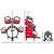 Timeless Tools Big Band red toy drum set with stool, dimensions