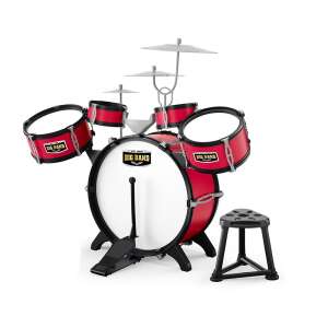Timeless Tools Big Band red toy drum set with stool - Toy Instrument