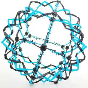 Varázs labda játék, kék és fekete, kinyitható, összecsukható, szórakozás gyerekeknek - Műanyag labda szett