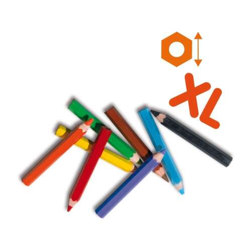 SES Moje prvé XL farebné ceruzky 8 farieb, sada hrubých ceruziek pre deti, umývateľné