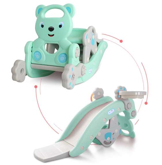 LittleONE by Pepita 2in1 Hintázó maci és Csúszda 100cm #kék