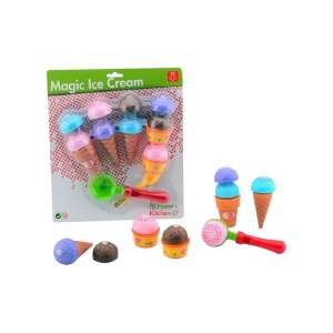 Set de joacă Magic Ice Cream cu lingurițe, conuri și bile de înghețată, mâncare de joacă pentru copii - Joacă alimente