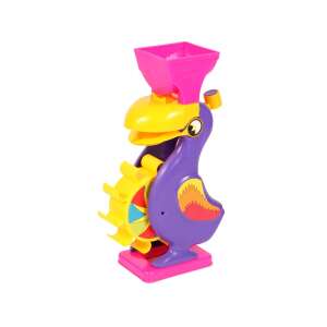 Водна мелница Пеликан, 29 cm, водна мелница, играчка за пясъчник, играчка за баня, играчка за деца, пеликан, водно колело, цветна, забавна - Игра в банята