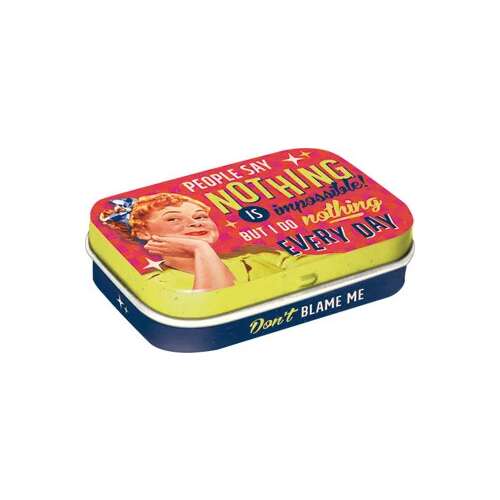 RETRO Nothing is Impossible - Cukorka mint tin with peppermint dragees