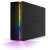 Seagate FireCuda Gaming Hub 8TB external hard drive, black with RGB light, side view