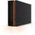 Seagate FireCuda Gaming Hub 8TB external hard drive, black with orange light, side view