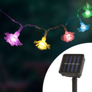 Family Decor LED solar flower string lights with colorful flowers and solar panel - String Light