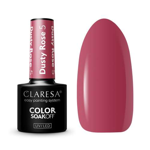 Claresa Dusty Rose 05 gél lakk üveg, a lakk színét mutatja
