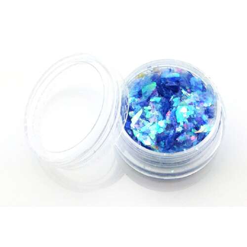 Jégfólia #009 kék holografikus köröm glitter pelyhek, 3g - Körömdíszítő fólia