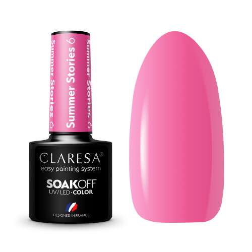Claresa Summer Stories 06 gél lakk, rózsaszín körömlakk, leáztatható uv led szín, könnyű festési rendszer - Claresa