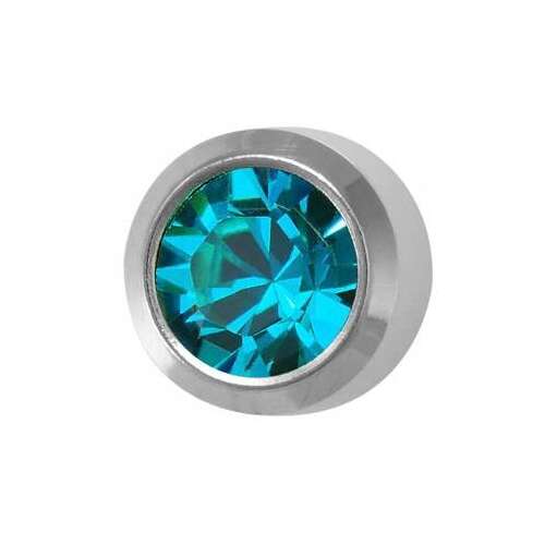 Türkiz színű fülbevaló, nikkelmentes orvosi acélból, 4mm, 1 pár