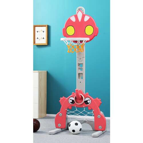 LittleONE by Pepita 3in1 többfunkciós Játékállvány kosárlabda gyűrűvel, focikapuval és karikadobálóval #piros 46630852