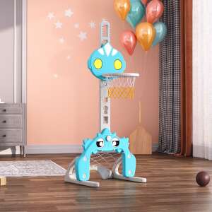 Multifunkčný hrací stojan LittleONE by Pepita 3v1 s basketbalovým košom, futbalovou bránkou a strelcom na obruč #blue