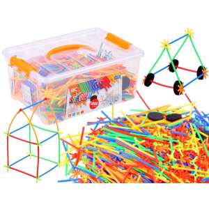 1000 piece creative straw building set with storage box, colorful straws and connectors, build 3D structures, STEM toy - Plastic Building Toy