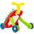 Pepita 3-in-1 interactive walker and activity table, red, back view of the walker