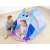 Bestway Unicorn Play Tent, blue and pink, with a child and adult inside