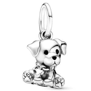 Ezüst kiskutya medál Pandora karkötőkhöz, aranyos kutya medál - Tornazsák