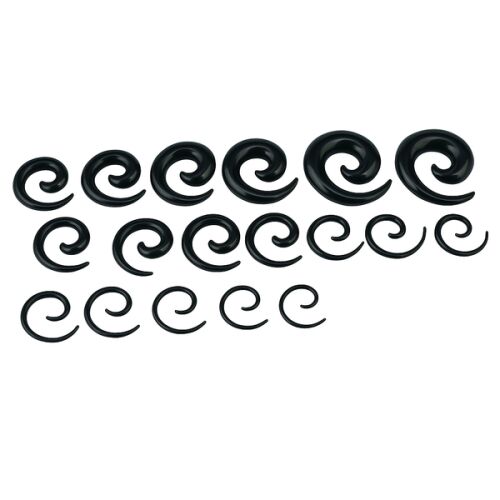 Akril Hajlított Fültágító Szett - 18 db - Fekete 133977609