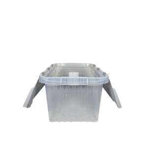 Tároló fedéllel csatos 18 L szürke (KKS) 46978379 - Tárolódoboz & kosár