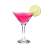 Martini glass with pink cocktail and lime slice, 1.75 dl, clear glass, set of 6