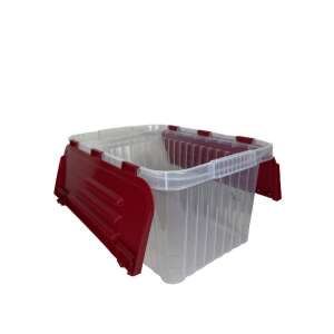 Tároló fedéllel csatos 18 L piros (KKS) 46978368 - Tárolódoboz & kosár