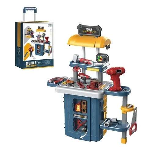 LittleONE by Pepita óriás játék Munkapad szerszámokkal, húzható bőröndben #kék 46643286
