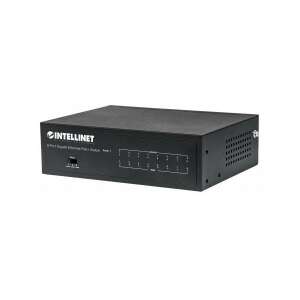 Intellinet 561204 8-portowy Gigabit Ethernet PoE Switch, czarny, przełącznik sieciowy, zarządzany przełącznik, zasilanie przez Ethernet - Intellinet