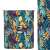 Textile laundry basket, colourful, leaf pattern, 80L toy bin 119994136