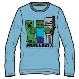 Minecraft long sleeve t-shirt for boys, blue with Creeper, Zombie, and Skeleton print - Minecraft