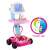 Pink medical cart toy with EKG machine, light and sound effects, and 17 accessories