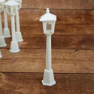 Kandeláber fehér műanyag miniatűr lámpaoszlop kézműves és dekorációs célokra - Nonbrand Karácsonyi dekoráció