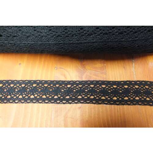 Schwarze Baumwollspitze, 3 cm breit, 2 Meter lang