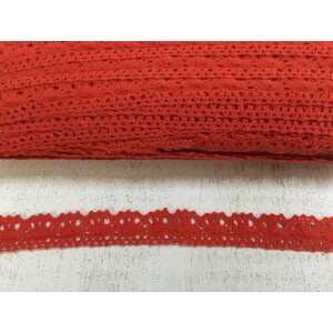 Piros pamut csipke szegély, 2cm széles, 2m hosszú - Csipke