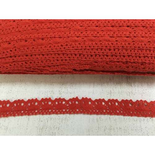 Roter Baumwollspitzenbesatz, 2cm breit, 2m lang