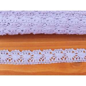 Levendula színű pamut csipke szegély, 2cm széles, 2m hosszú - Csipke