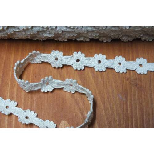 Ekrú bavlnená čipka, šírka 1,5 cm, dĺžka 2 metre